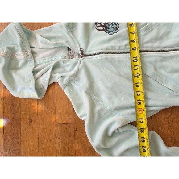 Guess Jeans Floral Long Sleeve Full Zip Hoodie Light Blue S/P A001163 - Picture 11 of 12